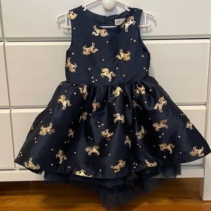 NWOT 1 1/2 - 2Y H&M navy unicorn printed dress